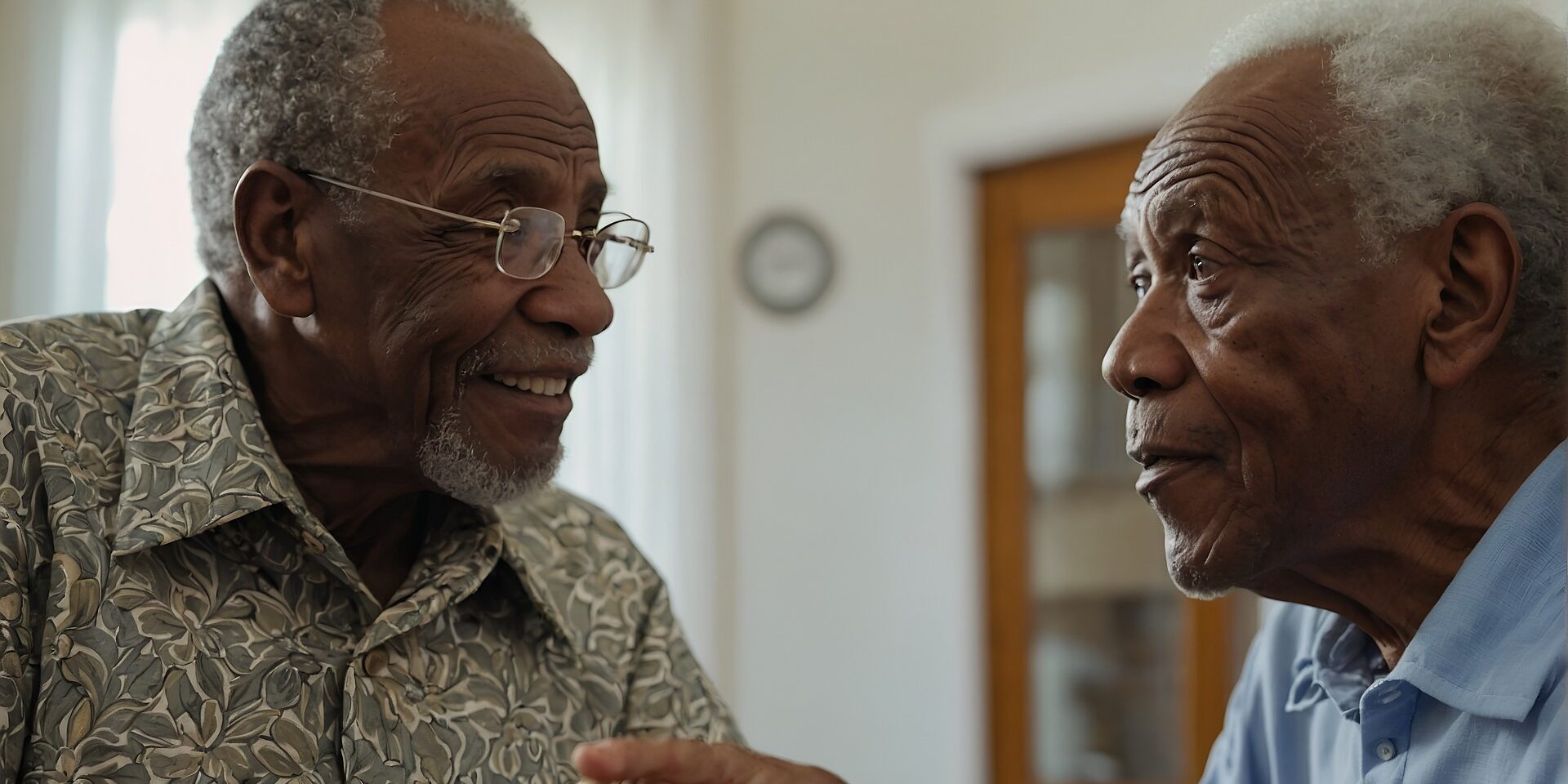 Foto com dois idosos